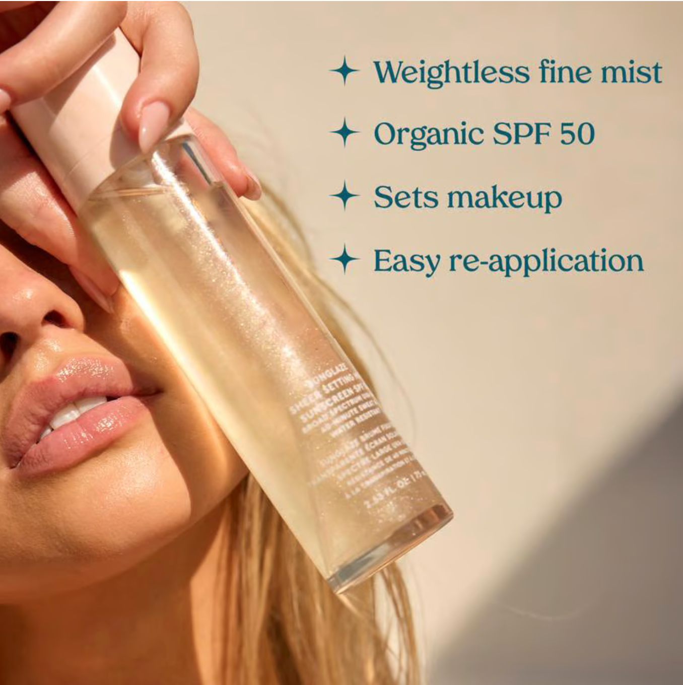 SUNGLAZE™ SHEER SETTING MIST SPF 50